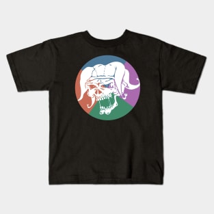 Skull Jester Laughing Pinwheel Kids T-Shirt